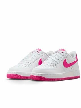 Nike Girls Youth size 3 Low-Top Sneakers in White and Hot Pink